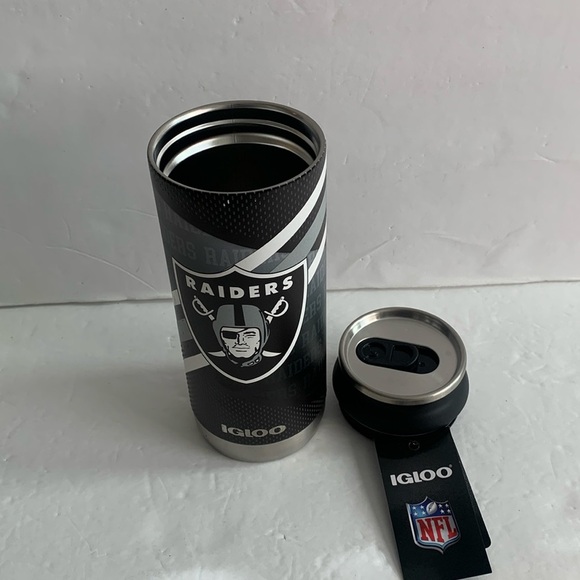 Las Vegas NFL Raiders 16 oz Tumbler Stainless Steel Igloo Can New - Picture 3 of 8